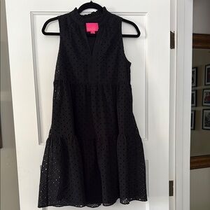 Lilly Pulitzer Black Ruffled Sundress Mock Neck Cocktail